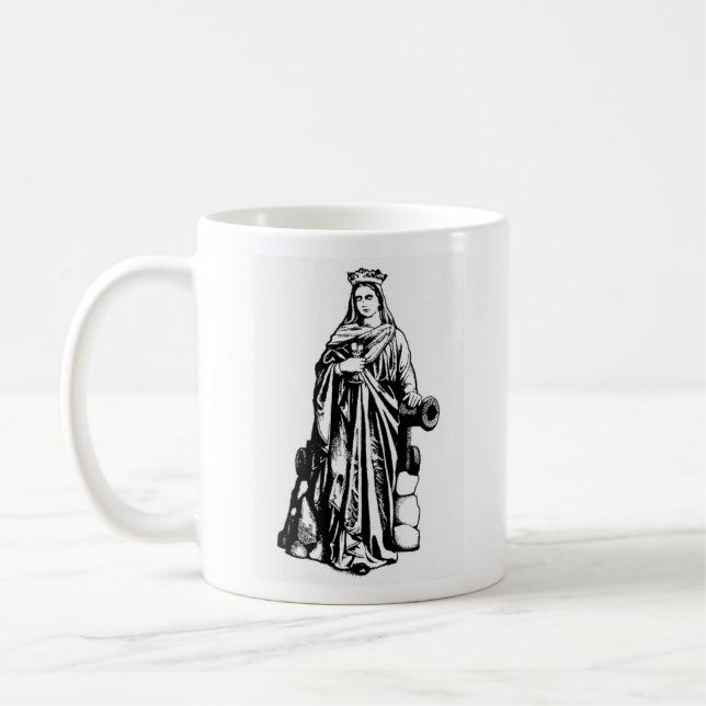 Caneca De Café Santo Barbara com chalice e canhão Coffee Mug (Esquerda)