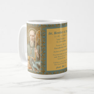 Caneca De Café Santo Benedito de Nursia (JM 07; Estilo 2)