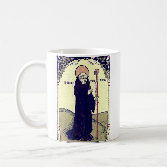 Caneca De Café Santo Benedito de Nursia Padroeiro da Europa Catól (Esquerda)