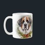 Caneca De Café Santo Bernard Christmas Wreath Festivo Pup<br><div class="desc">Procurando o presente de Natal perfeito para seu amigo peludo? Nosso presente de Natal é o que você precisa! Com um tema de Natal encantador, é o presente ideal para o seu querido animal de estimação. Quer você seja uma mãe de cachorro, pai de cachorro, ou simplesmente um amante de...</div>