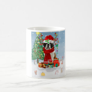 Caneca De Café Santo Bernard Dog no Natal da Neve