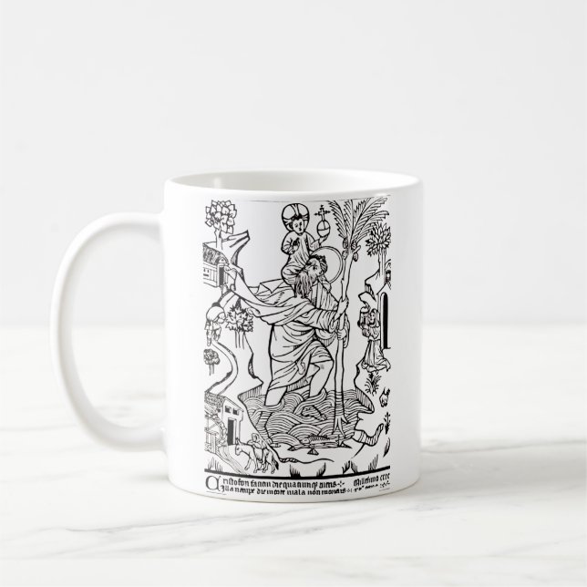 Caneca De Café Santo Cristóvão católico romano (Esquerda)