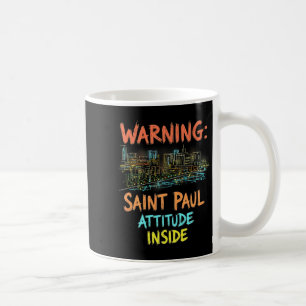 Caneca De Café Santo Engraçado Paul Minnesota Night Skyline Vinta