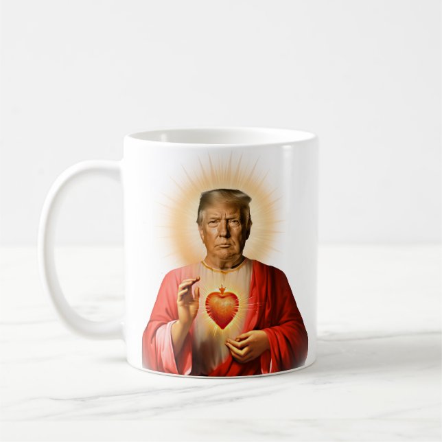 Caneca De Café Santo Engraçado, Trump Prayer (Esquerda)