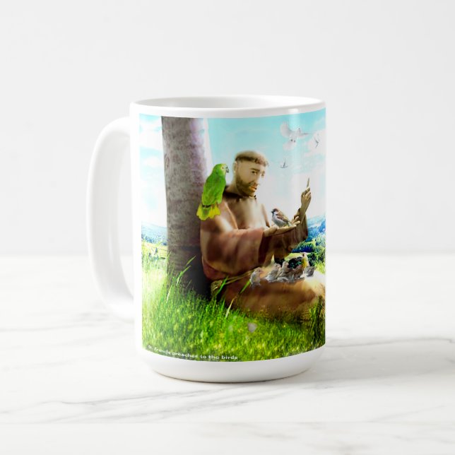 Caneca De Café Santo Francis e o sermão prega aos pássaros (Frente Esquerda)