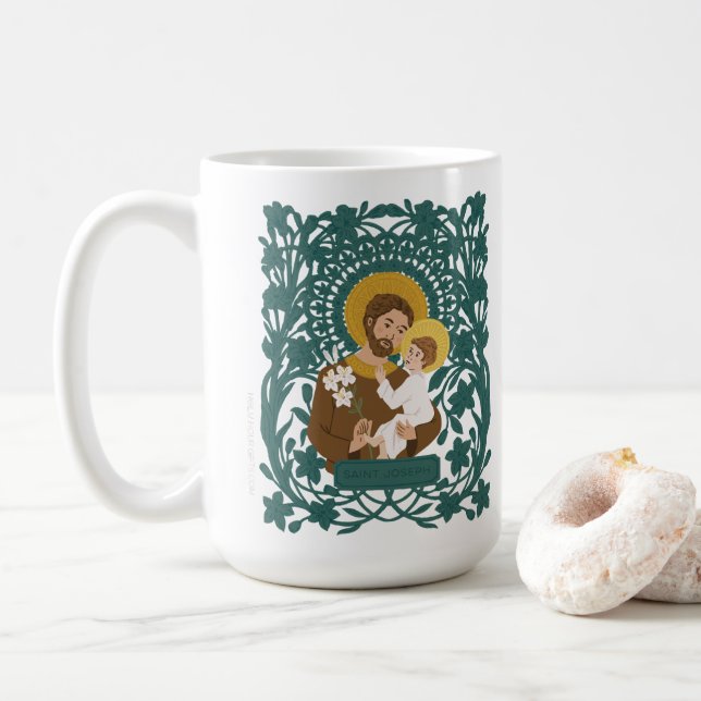 Caneca De Café Santo José e Criança Jesus Mug (Com Donut)