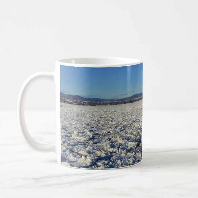Caneca De Café Santo Lawrence River em inverno, Quebec, Canadá (Esquerda)
