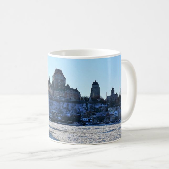 Caneca De Café Santo Lawrence River & Old Quebec City, Quebec (Frente Esquerda)