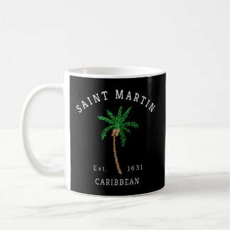 Caneca De Café Santo Martin Colorful Caribe Palm Tree Novelty