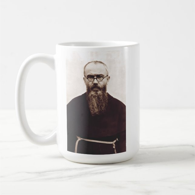 Caneca De Café Santo Maximilian Kolbe padre católico polonês (Esquerda)