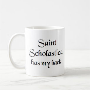 caneca de café santo scholastica