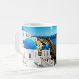 Caneca De Café Santorini, Domínios Azuis Grécias