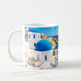 Caneca De Café Santorini, Domínios Azuis Grécias