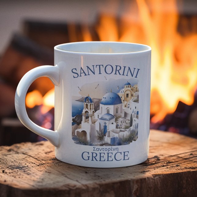 Caneca De Café Santorini Greece Beautiful Paradise (Criador carregado)