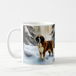 Caneca De Café São Bernardo Deixe Nevar Natal
