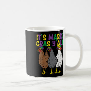 Caneca De Café São Mardi Gras Yall 3 Galinhas Engraçadas Homens F
