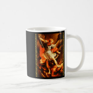 Caneca De Café São Miguel Derrotando Satanás Arcanjo Guerreiro