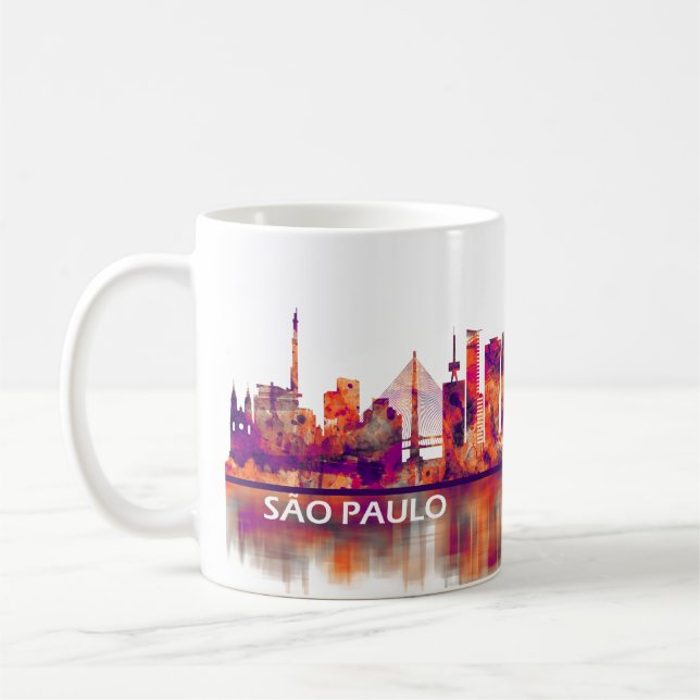 Caneca De Café São Paulo Brasil Skyline (Esquerda)
