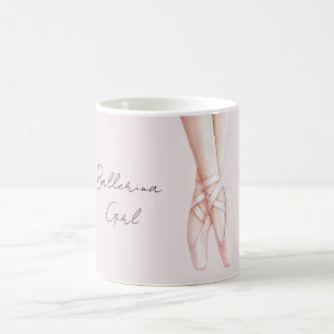 Caneca De Café Sapatilhas de Ballet Rosa Pernas Menina Bailarina