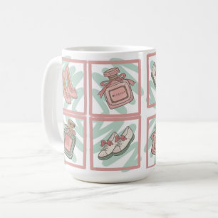 Caneca De Café Sapatos e Perfume Amantes de Sapatos Cores Pastel