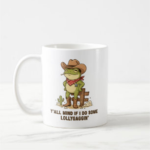 Caneca De Café Sapo Cowboy Bonito Se Divertindo Humor de Sapo Wes