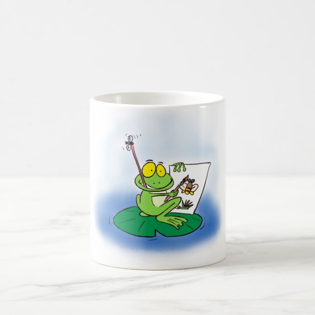Caneca De Café Sapo de artista de cartoon bonito. (Centro)