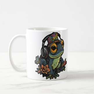 Caneca De Café Sapo de Festa Dj Edm Festival Flora Sapo Rave