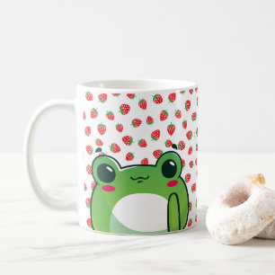 Caneca De Café Sapo de Morango Kawaii
