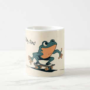 Caneca De Café Sapo de Skate – Fofa Arte de Animal de Desenho Ani