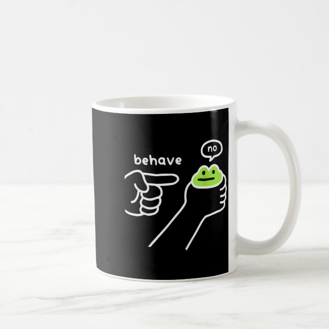 Caneca De Café Sapo Desonesto Sapo Engraçado Meme Se Comporte Não (Direita)