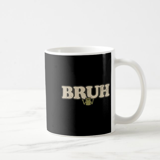 Caneca De Café Sapo Engraçado Antigo Meme de Atitude - Sapo Bruh (Direita)