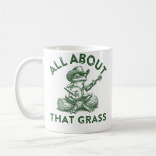 Caneca De Café Sapo Engraçado de Bluegrass Tocando Banjo Música C