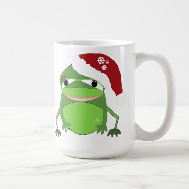 Caneca De Café Sapo engraçado em um Chapéu Santa (Direita)