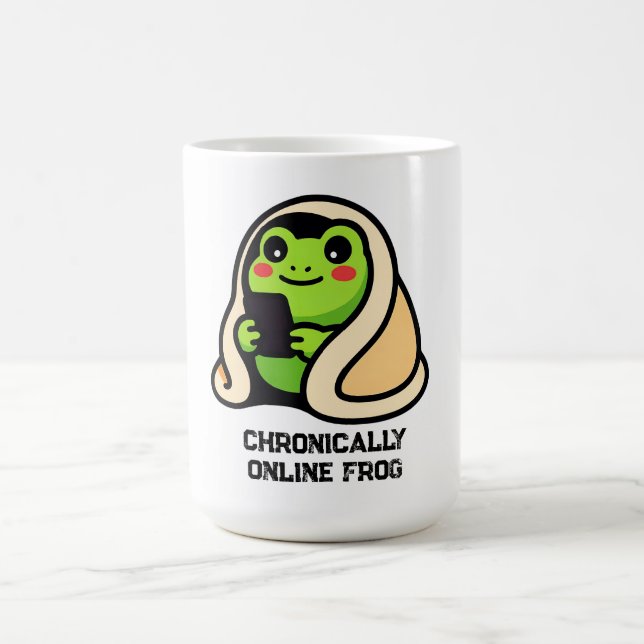 Caneca De Café Sapo engraçado meme cronicamente online (Centro)