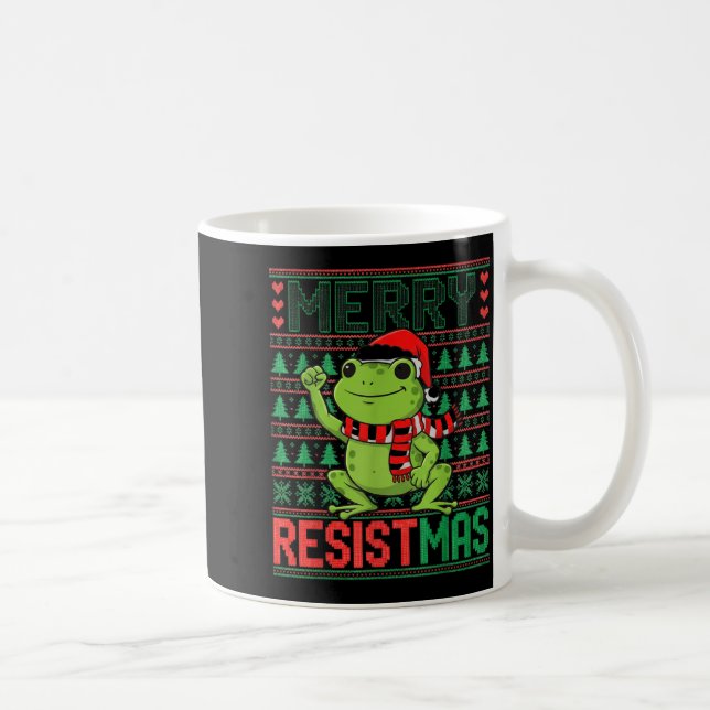 Caneca De Café Sapo Engraçado Retro Alegre Resistmas Litical Feio (Direita)