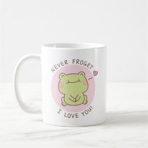 Caneca De Café Sapo Fofo Amor Trocadilho Nunca Esqueço Eu Te Amo