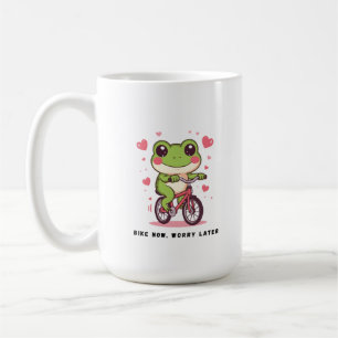 Caneca De Café Sapo Fofo Andando de Bicicleta Presente Divertid