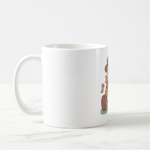 Caneca De Café Sapo Fofo Com Chapéu de Cowboy e Violão