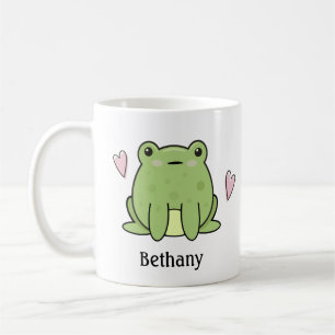 Caneca De Café Sapo Fofo Com Coração Personalizado