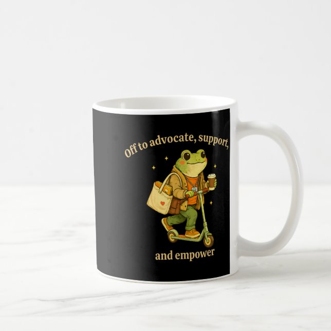 Caneca De Café Sapo fora para defender, apoiar, capacitar homens  (Direita)