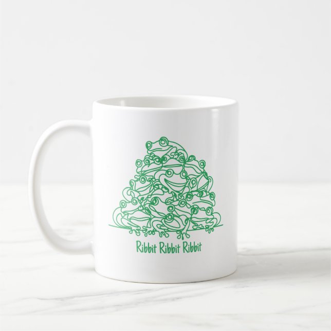 Caneca De Café Sapo Green Line Art Personalizado (Esquerda)