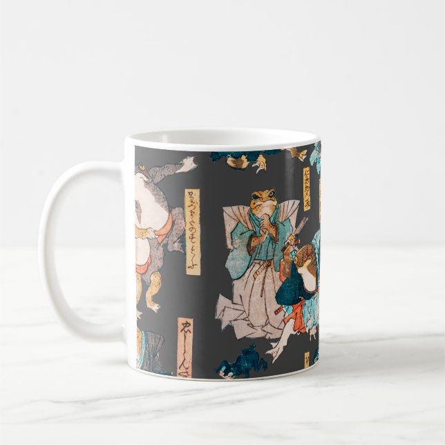 Caneca De Café Sapo japonês ukiyo-e Froggies (Esquerda)