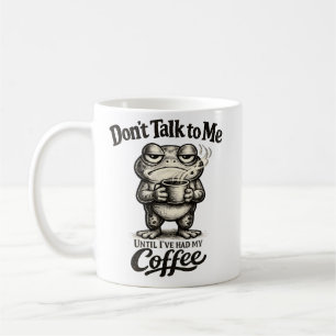Caneca De Café Sapo Mal-Humorado e Divertido Bebendo Café