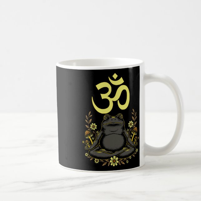 Caneca De Café Sapo Meditando Aum Zen Atenção Plena Espiritual Ca (Direita)