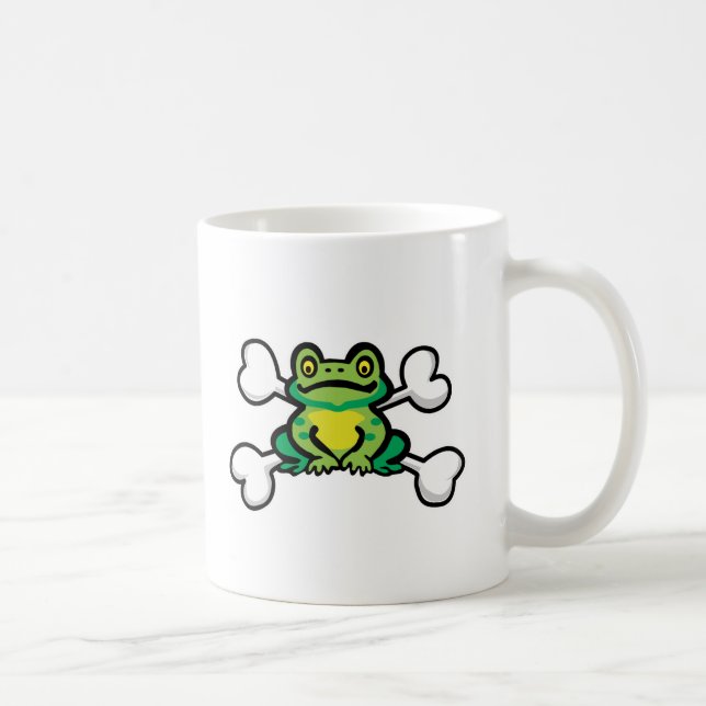 Caneca De Café sapo rã Caveira e Ossos Cruzados (Direita)
