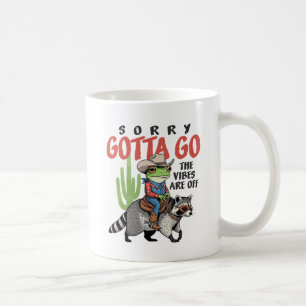 Caneca De Café Sapo Vaqueiro Divertido Montando um Guaxinim "A En