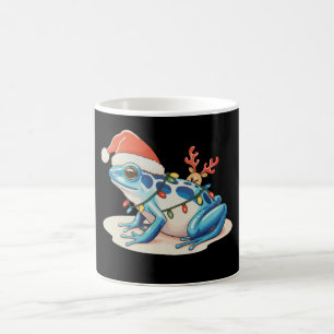 Caneca De Café Sapo Veneno Chapéu do Papai Noel Luzes de Natal