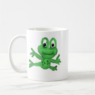 Caneca De Café Sapo Verde Desenhado à Mão Adorável