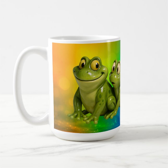 Caneca De Café Sapos Arco-Íris Sorridente (Esquerda)
