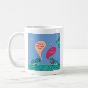 Caneca De Café Sapos da árvore bobo - Azul e Verde